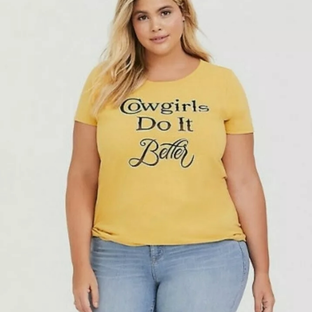 YELLOW   "COWGIRLS DO IT BETTER "   FITTED TEE